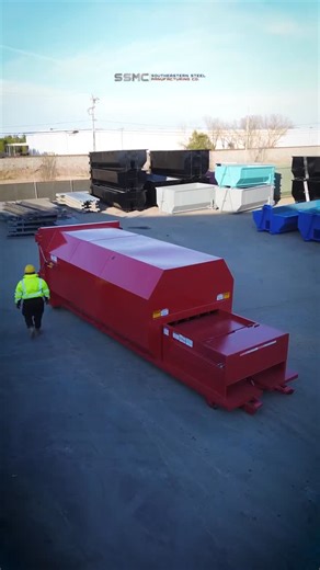 Southeastern Steel Manufacturing Co. - SSMC on Instagram: "This self-contained compactor is designed for high-volume waste operations. It is engineered to handle repeated compaction cycles while maintaining structural integrity under heavy loads. Built, painted, and inspected in-house before it leaves our facility. Contact us to learn more or request a quote. 📲 (833) 872-7762 📩 sales@ssmcsteel.com 🌐 ssmcsteel.com 🗣️ Hablamos español"