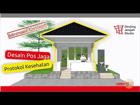 Desain Pos Jaga Pos Security, Pos Satpam Dengan Konsep Tropis Minimalis, Dengan Protokol Kesehatan.