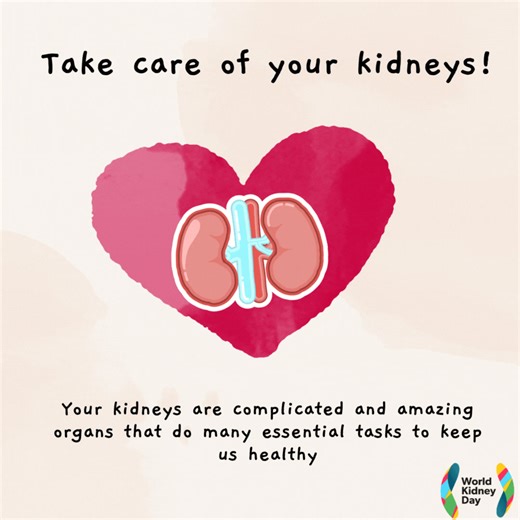 Spread awareness about #KidneyHealth! Share the #WorldKidneyDay message and encourage others to take care of their kidneys. Together, we can make a difference! 👉 https://www.worldkidneyday.org/about-kidney-health/ #KidneyDisease #Kidneys #RaiseAwareness | World Kidney Day