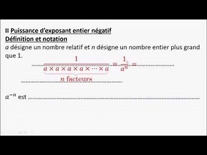 Niveau 4ème : Ps2 - Puissance avec exposant négatif