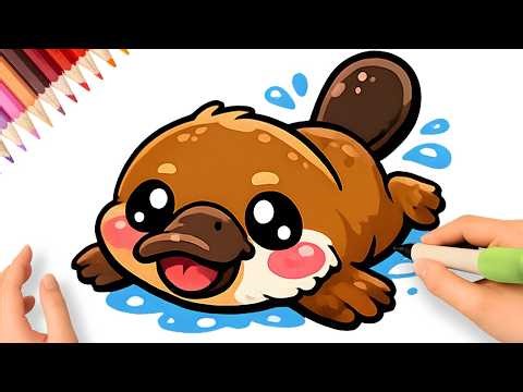 CÓMO DIBUJAR UN ORNITORRINCO FÁCIL