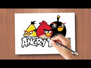 angry birds drawing step by step | dibujo de angry birds | oiseau en colère