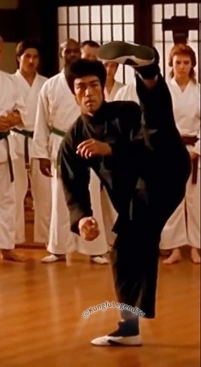 Bruce Lee Focused Explosive Kick Technique in Action | Sora AI