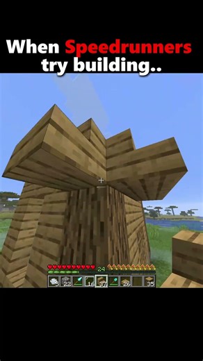 Minecraft Speedrunners Trying Building Be Like.. #minecraft