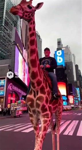 Riding a giraffe in Times Square #timessquare