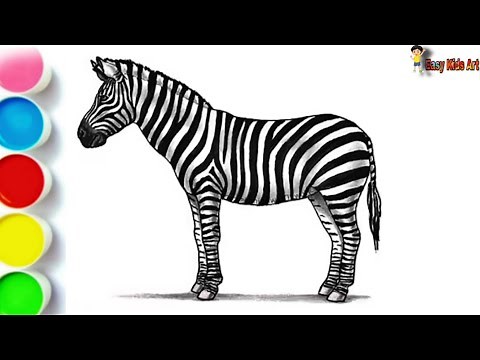How to Draw a Cute Zebra Step by Step | Easy Drawing for Kids 🎨