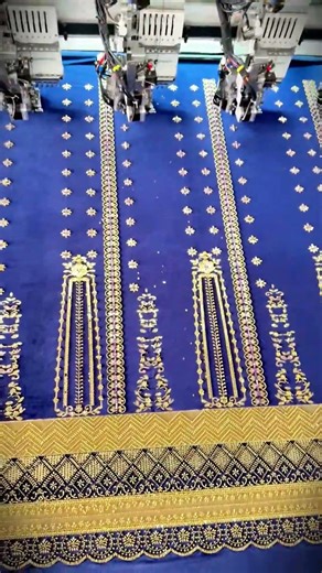 Industrial Multi Head Pearl Bead Embroidery Machine Process #pearlembroidery