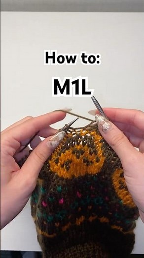 How to Make One Left (M1L) in 30 Seconds #knitting #knit #increase