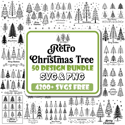 Retro Christmas Tree SVG Bundle | Vintage Holiday Designs (digital Download) - Etsy