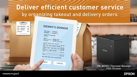 Customers leave 5-star reviews for restaurants when they experience excellent customer service. That can range from how fast their orders are prepared and delivered, to how quickly dine-in payments are processed.​ The compact Epson TM-M30III Thermal Receipt POS Printer helps you deliver on all fronts as it prints at high speeds of up to 300mm/sec. This allows you to organize takeout and delivery orders efficiently, and prepare every customer’s bill without keeping them waiting. ​ The TM-M30III a