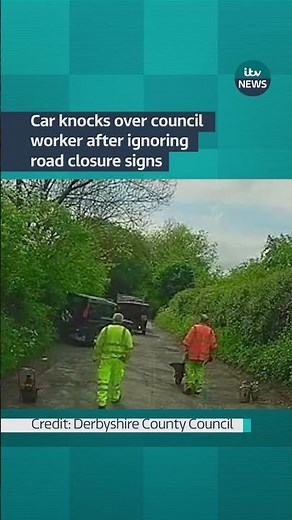Car knocks over council worker after ignoring road closure signs