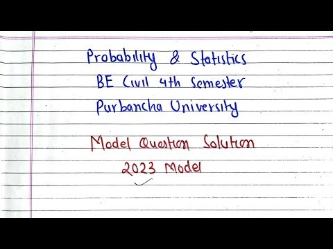 Model Quedtion 2023 Solution of Probability & Statistics BE Civil 4th Sem Purbanchal University