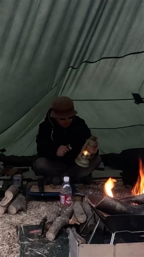Full open tarp camping in the rain. 雨のフルオープン タープ泊キャンプ