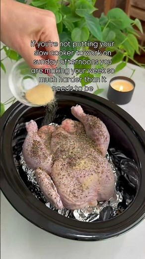 Slow Cooker Whole Chicken with Za’atar (The Easiest Sunday Meal Prep You’ll Ever Make)