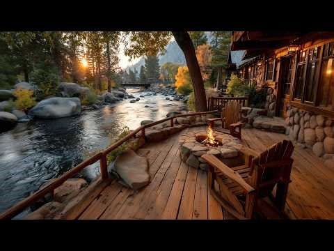The Most Relaxing Spring Morning Riverside Porch Campfire & Bird Songs Ambience