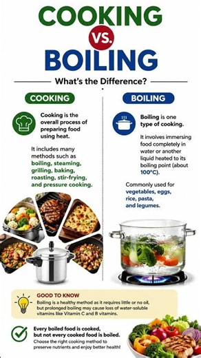 🍳 Cooking vs. Boiling: What's the Difference? #cooking #boiling #differentiation #different #healthy