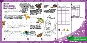 Animal Classification Comprehension (Ages 5 - 6)