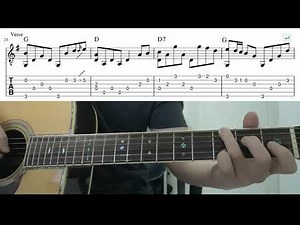 Hey Jude (The Beatles) - Easy Fingerstyle Guitar Playthough Tutorial Lesson With Tabs