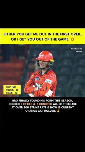Abishek sharma Explosive Knock 💥135*in68 Balls |200+ Strike Rate Madness🔥Orange Cap Race On!#ipl2026