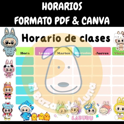 Capybara and Labubu Class Schedule / Printable PDF and CANVA Template, Editable Pink Back to School Pastel Stationery Print - Etsy