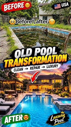 ..Old Dirty Pool Transformation 🤯 | Full Luxury Swimming Pool Renovation..