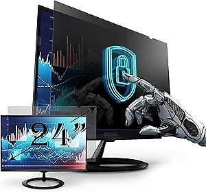 [2 Pack] Premium Privacy Screen Filter for 24 Inches Desktop Computer Widescreen Monitor with Aspect Ratio 16:09. Anti Glare and Anti Blue Light Protection