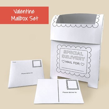 Valentine Mailbox Craft Kit, Color Your Own Cupid Postal Service Mailbox
