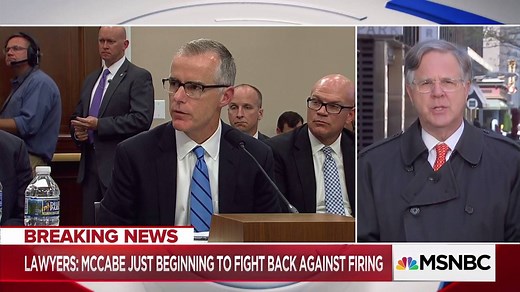 JUST IN: Fmr. FBI Deputy Dir. Andrew McCabe's lawyers say they aim to fight back against his firing, NBC News' Pete Williams reports. More: https://on.msnbc.com/2HNqJeO | MS NOW
