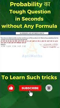 Tough Probability?😱Solved in 5 Seconds Using Just Definition 😎 |RRB PO |CGL |AptiMaths Smart Trick 🔥