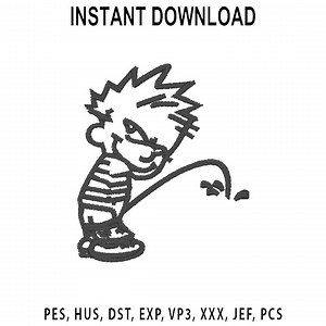 Calvin Boy Peeing Embroidery Design | Funny Car Decal (instant Download) - Etsy