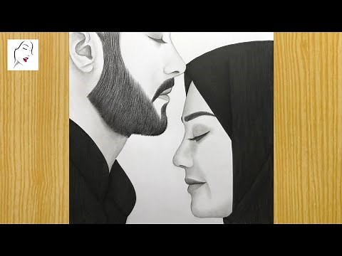 How to draw a couple drawing in love step by step | couple hug drawing | Ladki ki Drawing | GIrl Art