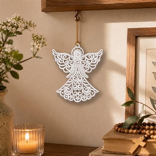 FSL Angel Machine Embroidery Design, Free Standing Lace Christmas Ornament, Baptism Angel File - Etsy