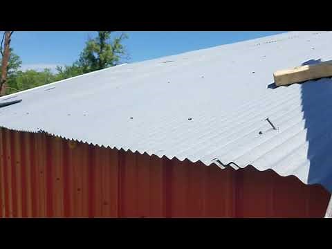 getting ready to paint the pole barn roof part 1