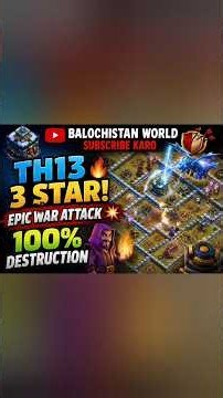TH13 Best Attack Strategy 2026 ⚔️ Easy 3 Star Attack | Clash of Clans Gameplay #clash #coc #shorts
