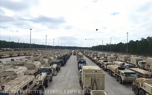 航拍美军第一装甲旅战斗队(ABCT)全部部署装备