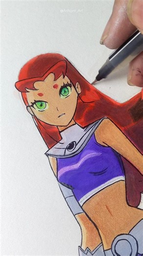 Starfire Drawing 🔥 from Teen Titans Go ! ✨ #shorts