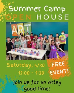 SUMMER CAMP | Open House! 🎉This Saturday, join us and see what we’ve planned for Summer ☀️🎨 -> Free Event, and you can stay as long as you want and learn more, create, and win!!! If you register for a camp during the Open House you receive an extra discount and if you are here you will participate in our raffles: how about winning a camp? or an art party? Sign up now, it's free!!! Sign up!!! 😃 | Kidcreate Studio