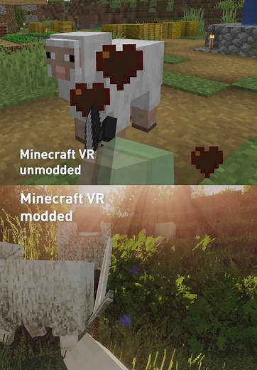 Minecraft VR Comparison: Unmodded vs. Modded Gameplay