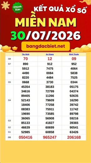 Southern Lottery Results for 7/30/2026 - Southern Lottery - Thursday Southern Lottery - southernl...
