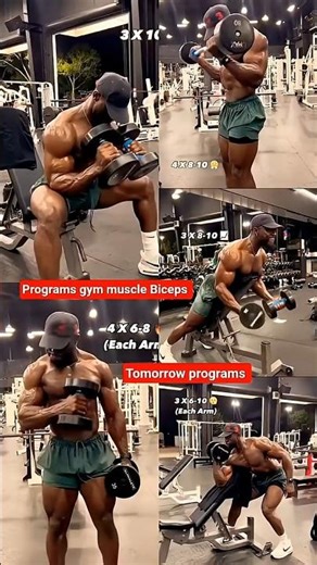 Training gym Programs Exercises and muscle Biceps Dummbell berble workout ❤🔥‪@Fitness-g7z4i‬