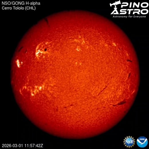 Sun in H-alpha: March 1, 2026 #PinoAstro