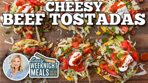 Quick and Easy Cheesy Beef Tostadas on the Blackstone Griddle