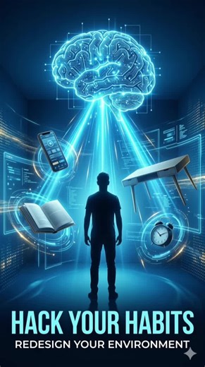 Willpower is overrated. The real secret to changing your habits is designing your environment so success becomes the easiest option. Change your surroundings, and your behavior will follow. #BlueMindTheory #Habits #Psychology #SelfImprovement #EnvironmentDesign