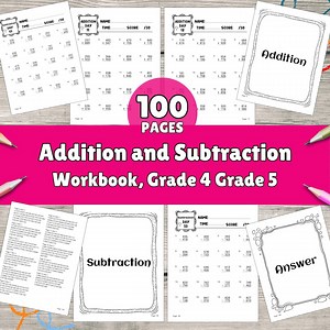 Grade 4 Math Workbook, Printable Addition & Subtraction Practice, 4th Grade Homeschool Resource, Instant Download - Etsy