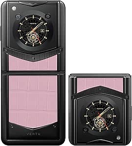 VERTU IRONFLIP Alligator Skin Flip Cell Phone, Unlocked Android 5G Smartphone, Foldable Design, One-Hand Control, 50MP Camera, 12G+512G, Dual SIM, 6.9" 120Hz OLED, 65W Fast Charge (Rose Pink)