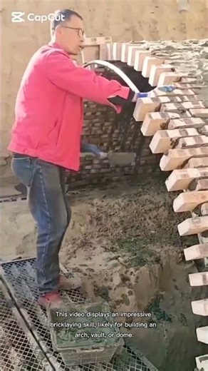 impressive bricklaying skill, to build Arch #construction