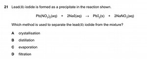 21 Lead(II) iodide is formed as a precipitate in the reaction s... | Filo