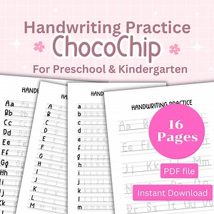 Neat Handwritten Font Alphabet Tracing Worksheets for Kids | Handwriting Practice A-Z | Printable PDF Preschool&kindergarten - Etsy