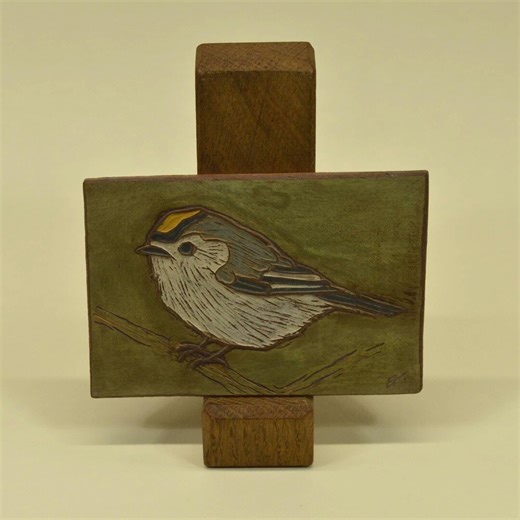 Greek Motif Ceramic Tile With Goldcrest, Handmade Ancient Pottery Relief - Etsy
