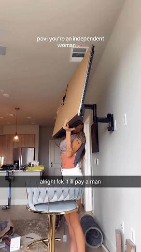 Riah Cella on Instagram: "i cannot believe this shi…. we were almost unalived.😂😭 mandalorian is fine, my knees took the hit) also yes i used a stud finder :( #independentwoman ANY RESHARING OF THIS VIDEO MUST INCLUDE @d4rthriah"